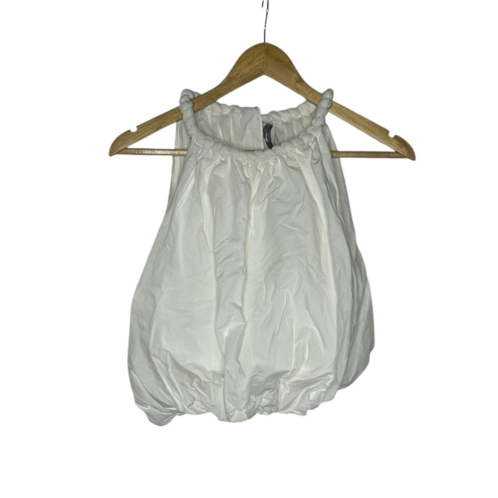 Anthropologie White Braided Bubble Hem Tank Top S - Picture 5 of 11